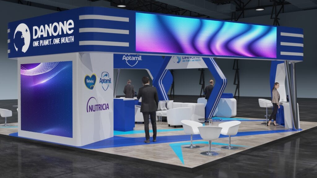 Trade show and exhibition booths - DANONE -Africa Health 2023 10m x 10m (6)- Option 1
