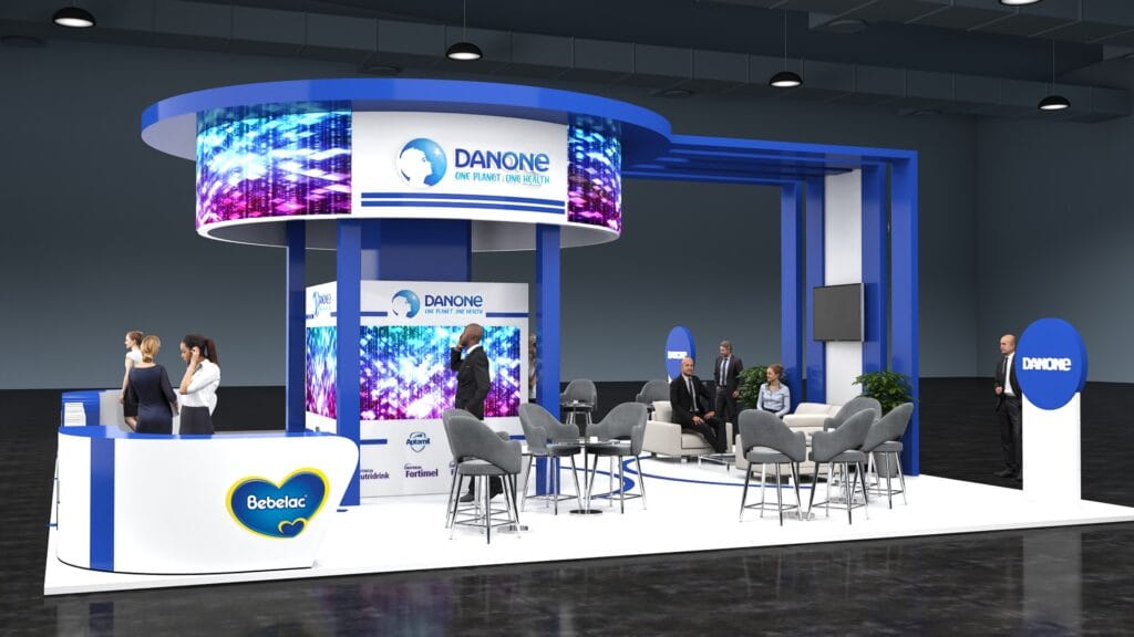 Trade show and exhibition booths - DANONE -Africa Health 2023 10m x 10m - Option 2 (5)