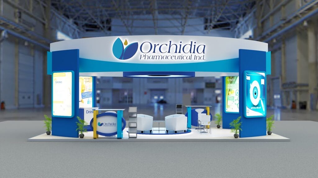 Trade show and exhibition booths - Orchidia -Africa Health 2022 10m x 5m (1)